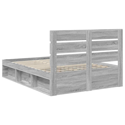 Bedframe Grijs Sonoma 160 x 200 cm Massief grenenhout