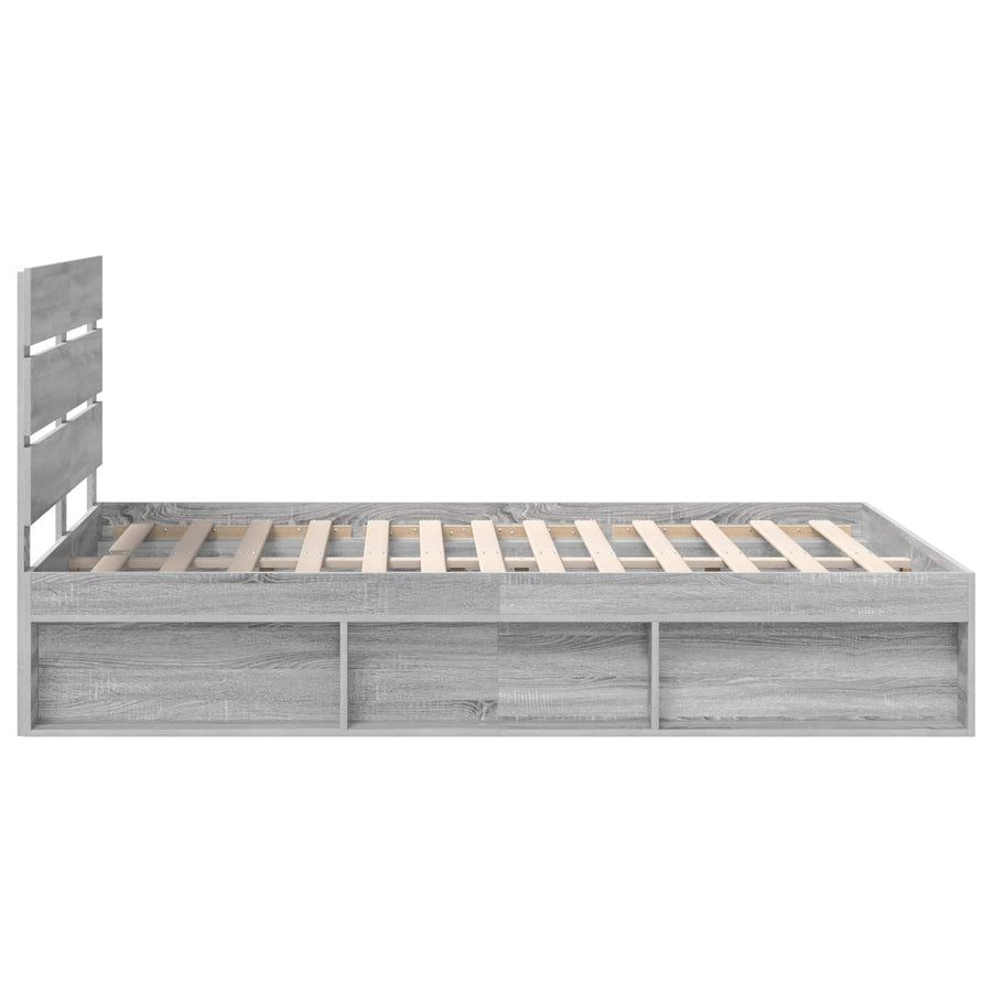 Bedframe Grijs Sonoma 160 x 200 cm Massief grenenhout