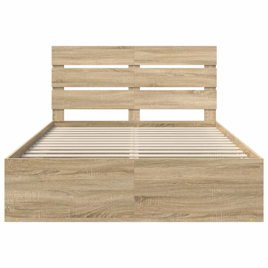 Bedframe Sonoma Eiken 150 x 200 cm Massief grenenhout