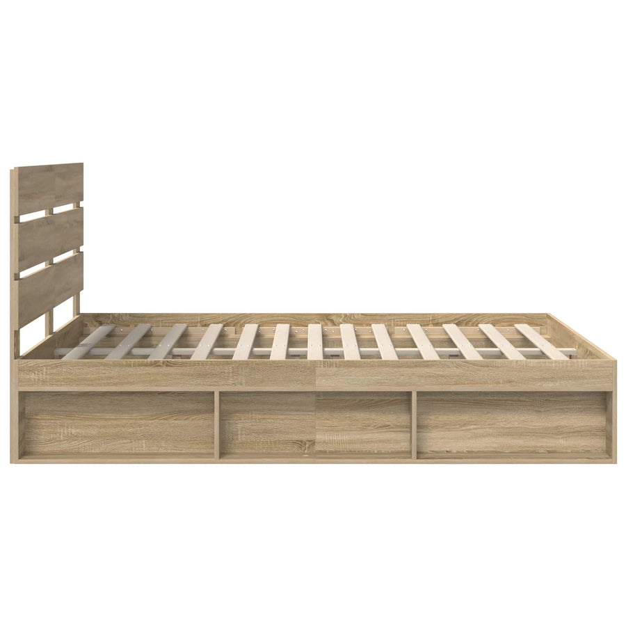 Bedframe Sonoma Eiken 150 x 200 cm Massief grenenhout