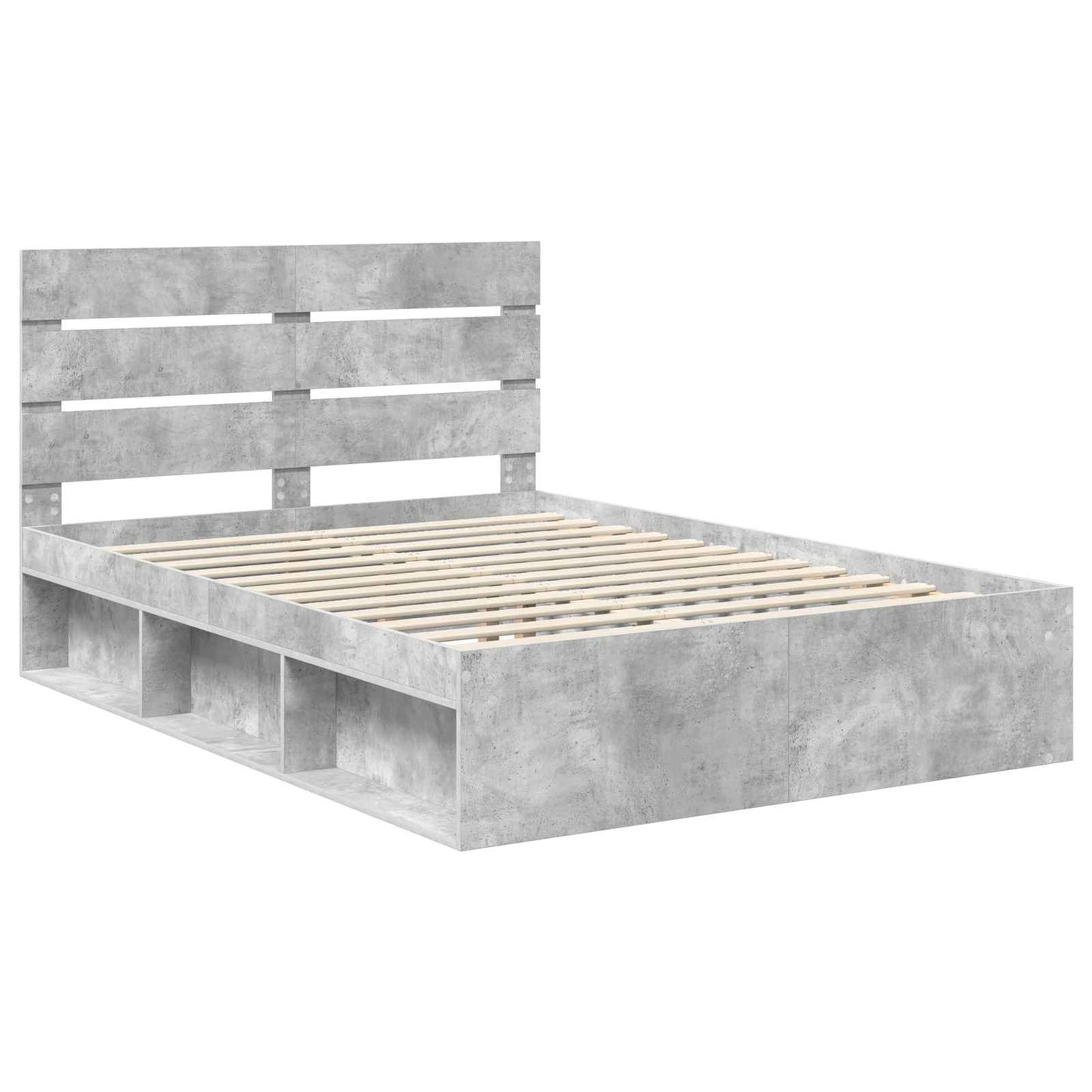 Bedframe Concerte Grijs 150 x 200 cm Massief grenenhout