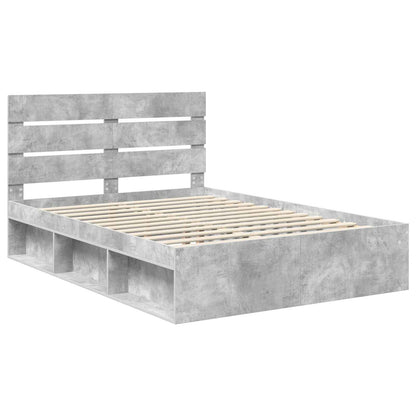 Bedframe Concerte Grijs 150 x 200 cm Massief grenenhout