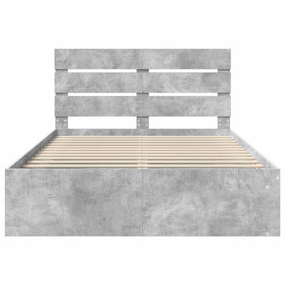 Bedframe Concerte Grijs 150 x 200 cm Massief grenenhout