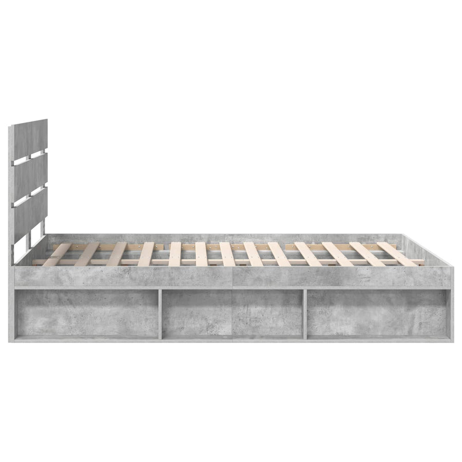 Bedframe Concerte Grijs 150 x 200 cm Massief grenenhout