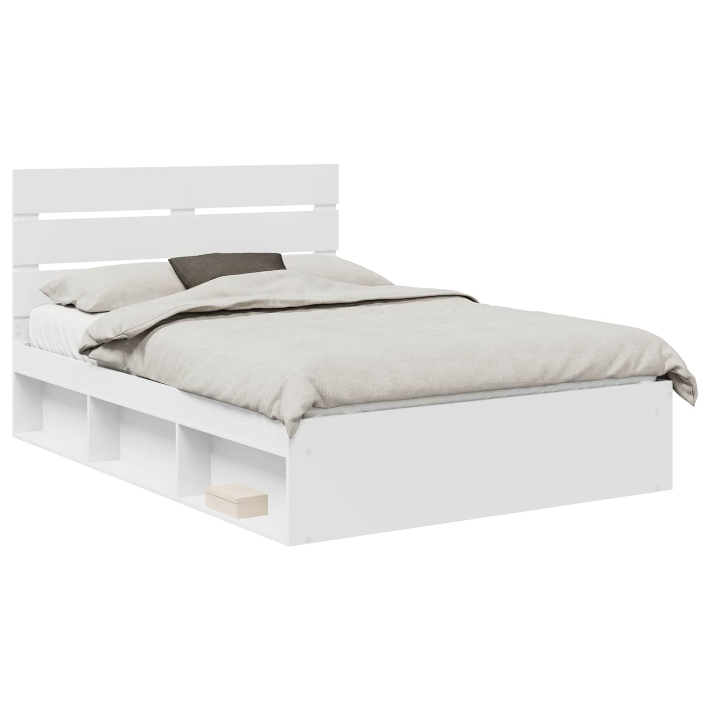 Bedframe Met Hoofdeinde Massief Grenenhout Wit 140 x 200 cm