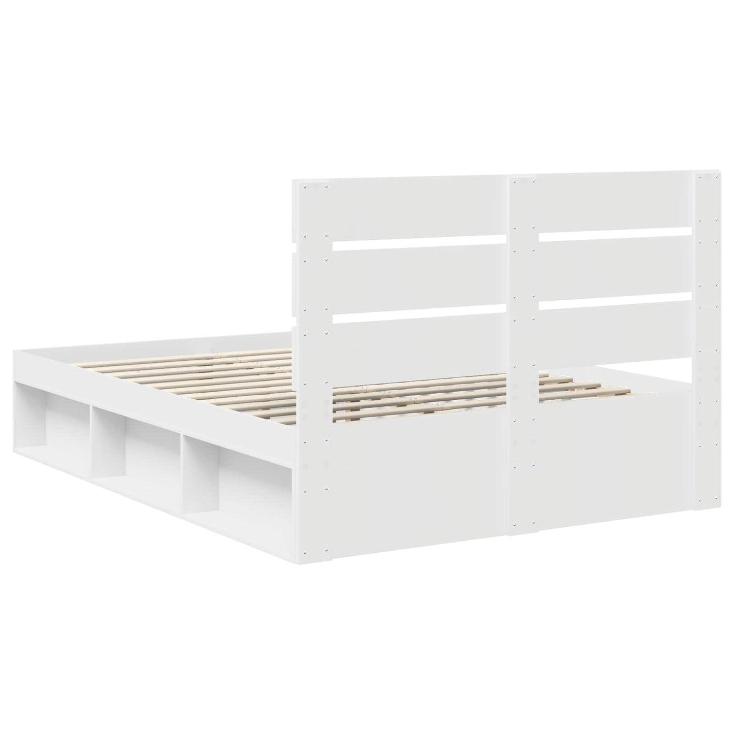 Bedframe Met Hoofdeinde Massief Grenenhout Wit 140 x 200 cm