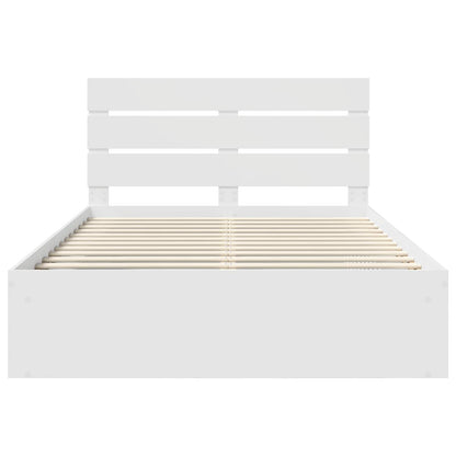 Bedframe Met Hoofdeinde Massief Grenenhout Wit 140 x 200 cm