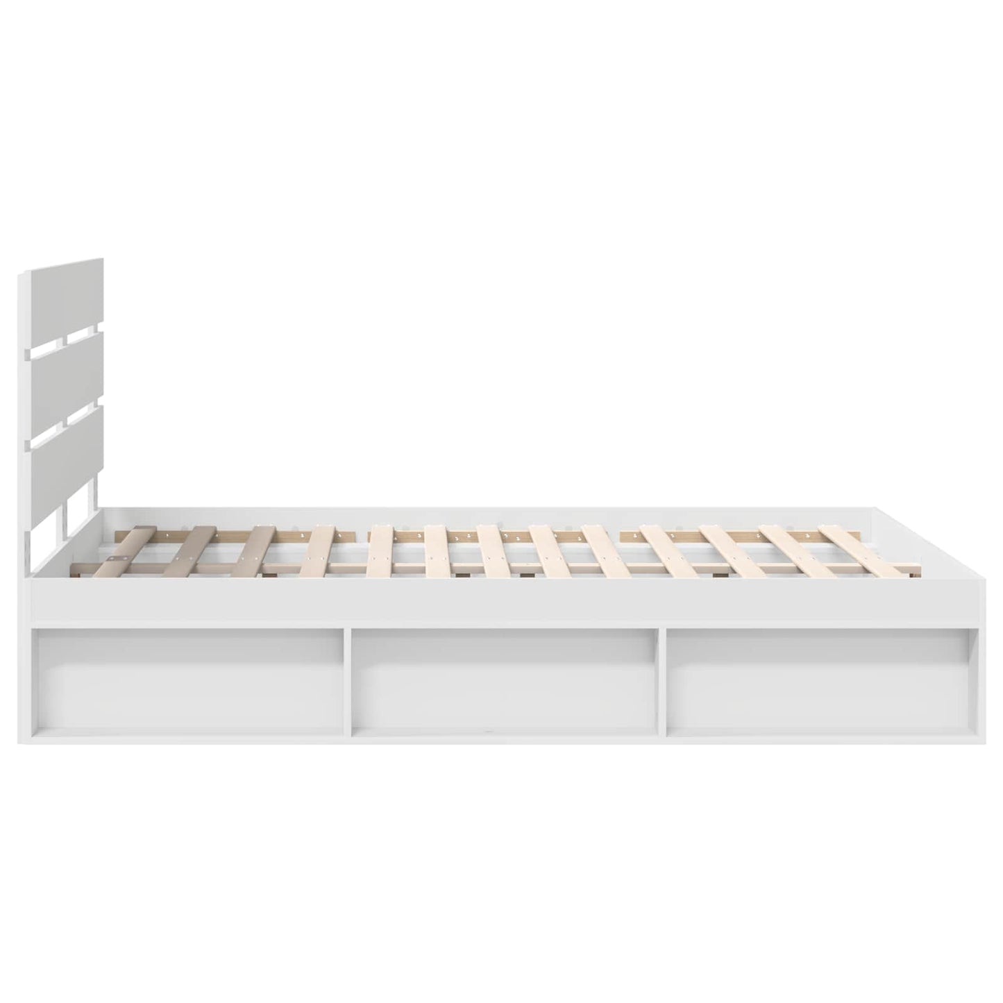 Bedframe Met Hoofdeinde Massief Grenenhout Wit 140 x 200 cm