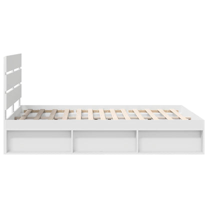 Bedframe Met Hoofdeinde Massief Grenenhout Wit 140 x 200 cm