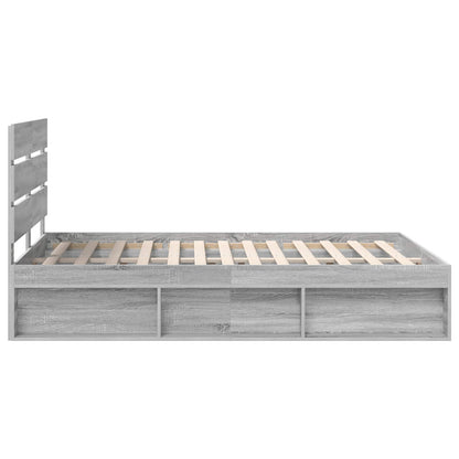 Bedframe Grijs Sonoma 140 x 200 cm Massief grenenhout
