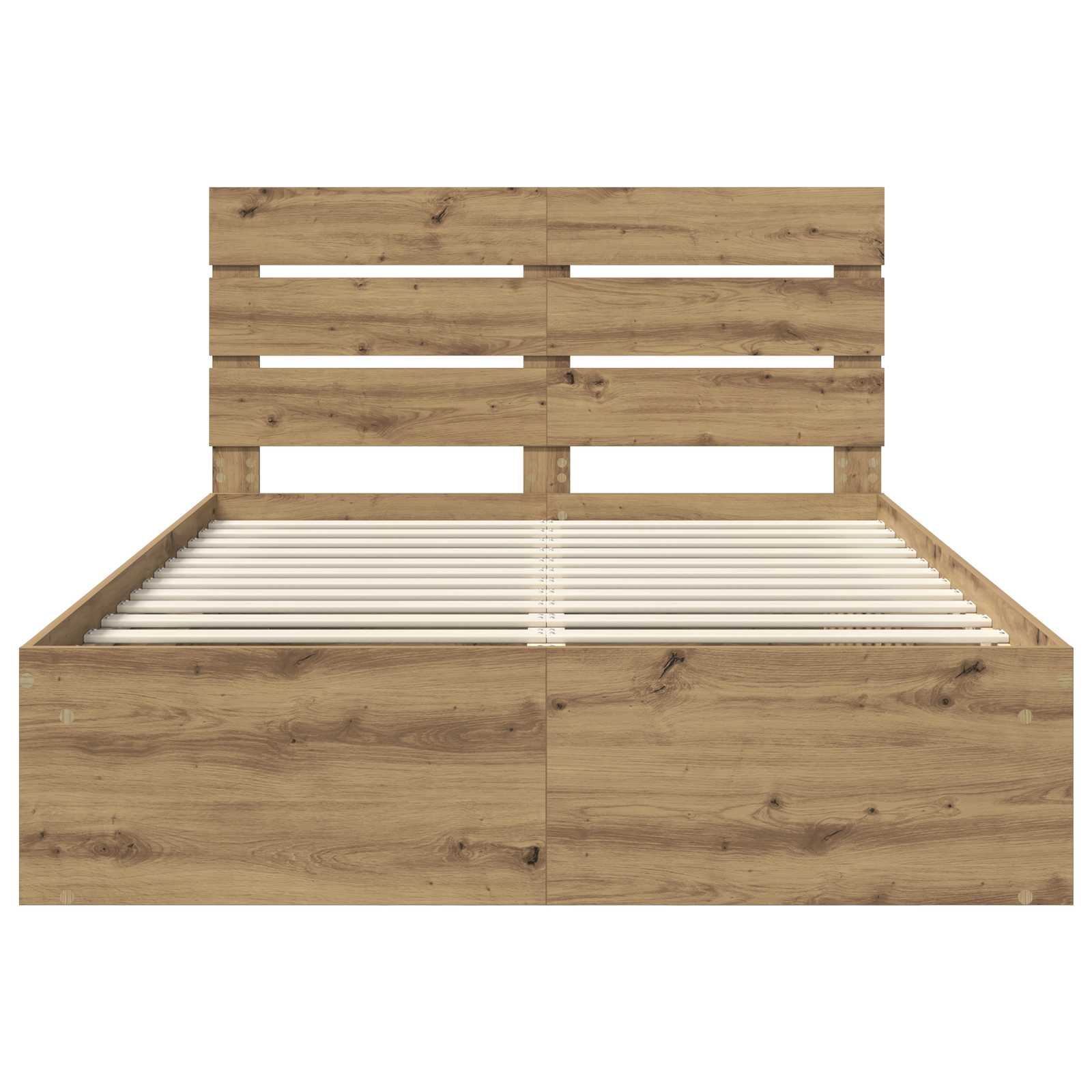 Bedframe Ambachtelijk eiken 140 x 200 cm Massief grenenhout