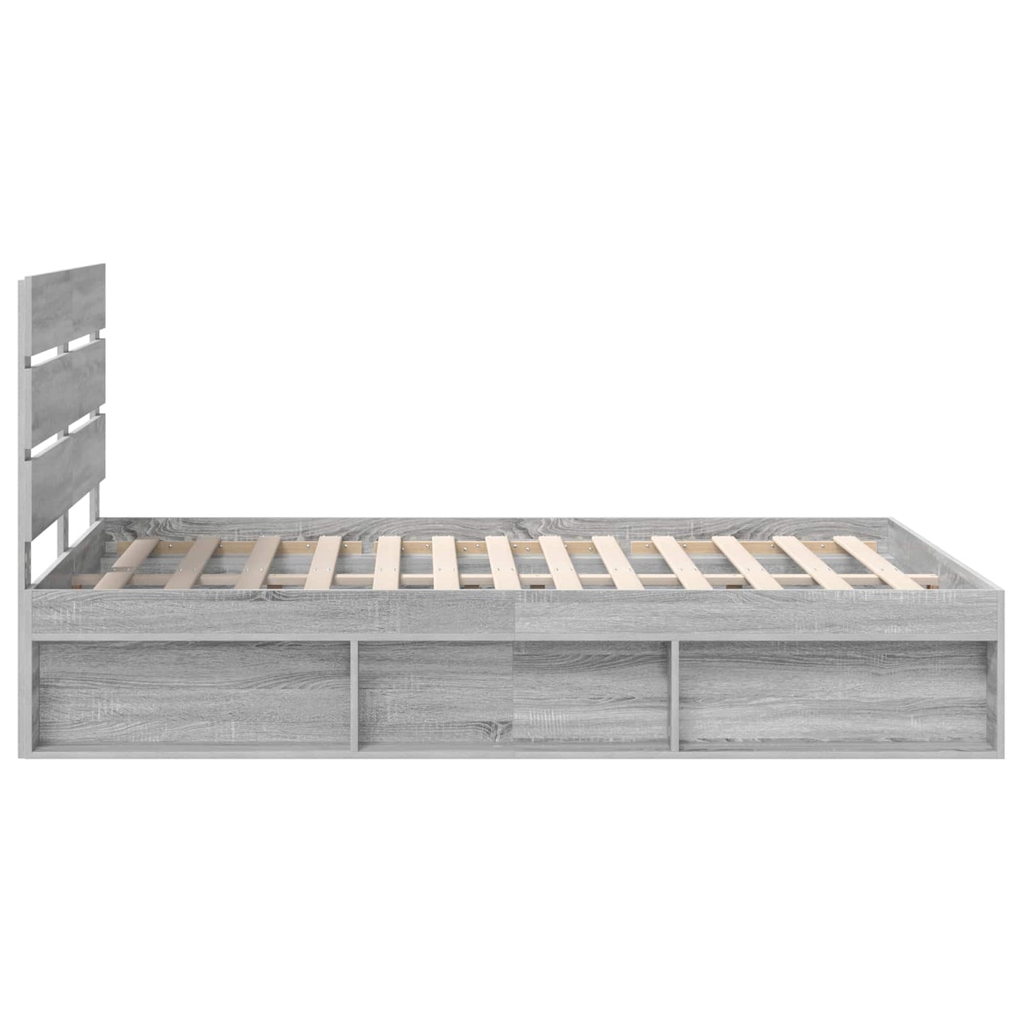 Bedframe Grijs Sonoma 140 x 190 cm Massief grenenhout