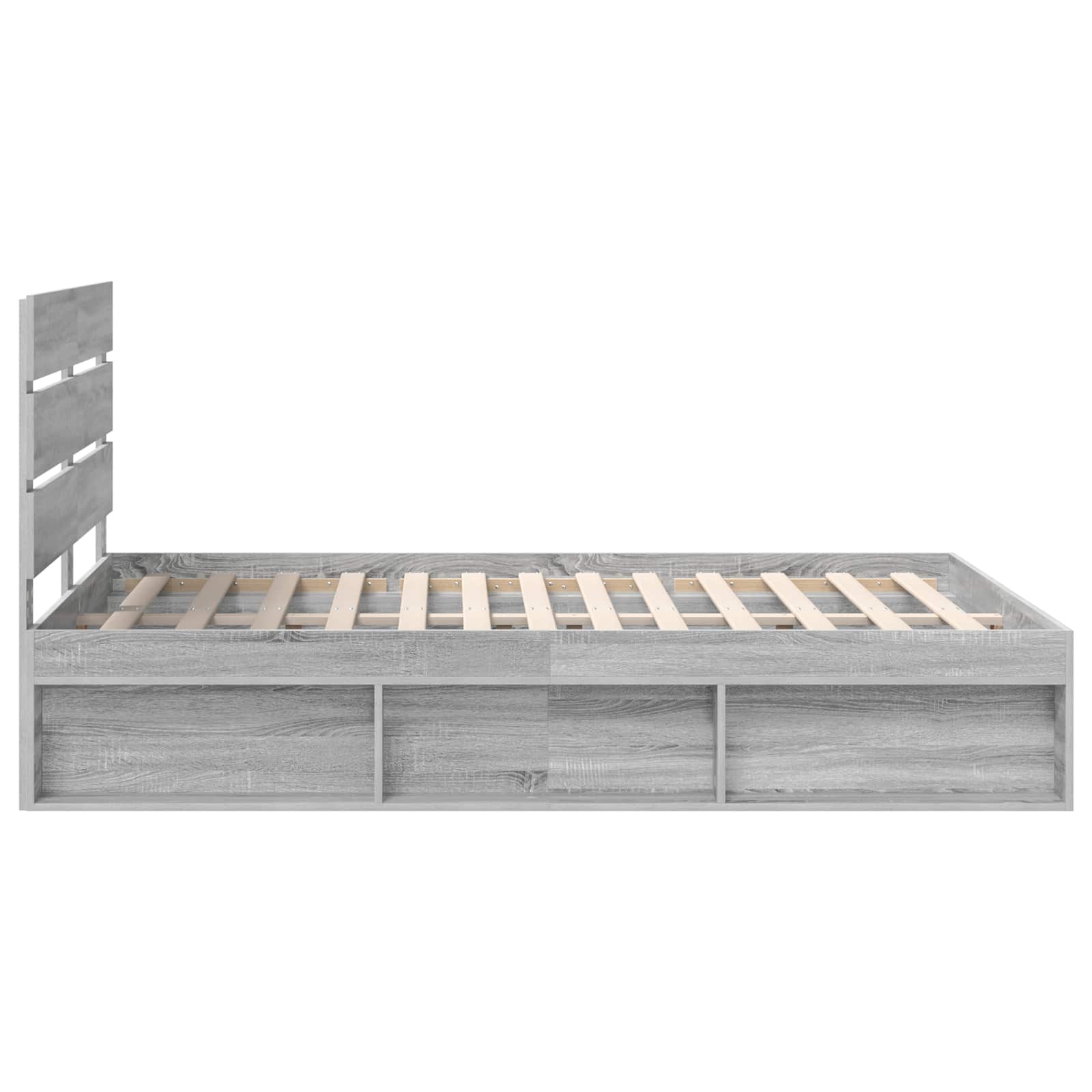 Bedframe Grijs Sonoma 140 x 190 cm Massief grenenhout