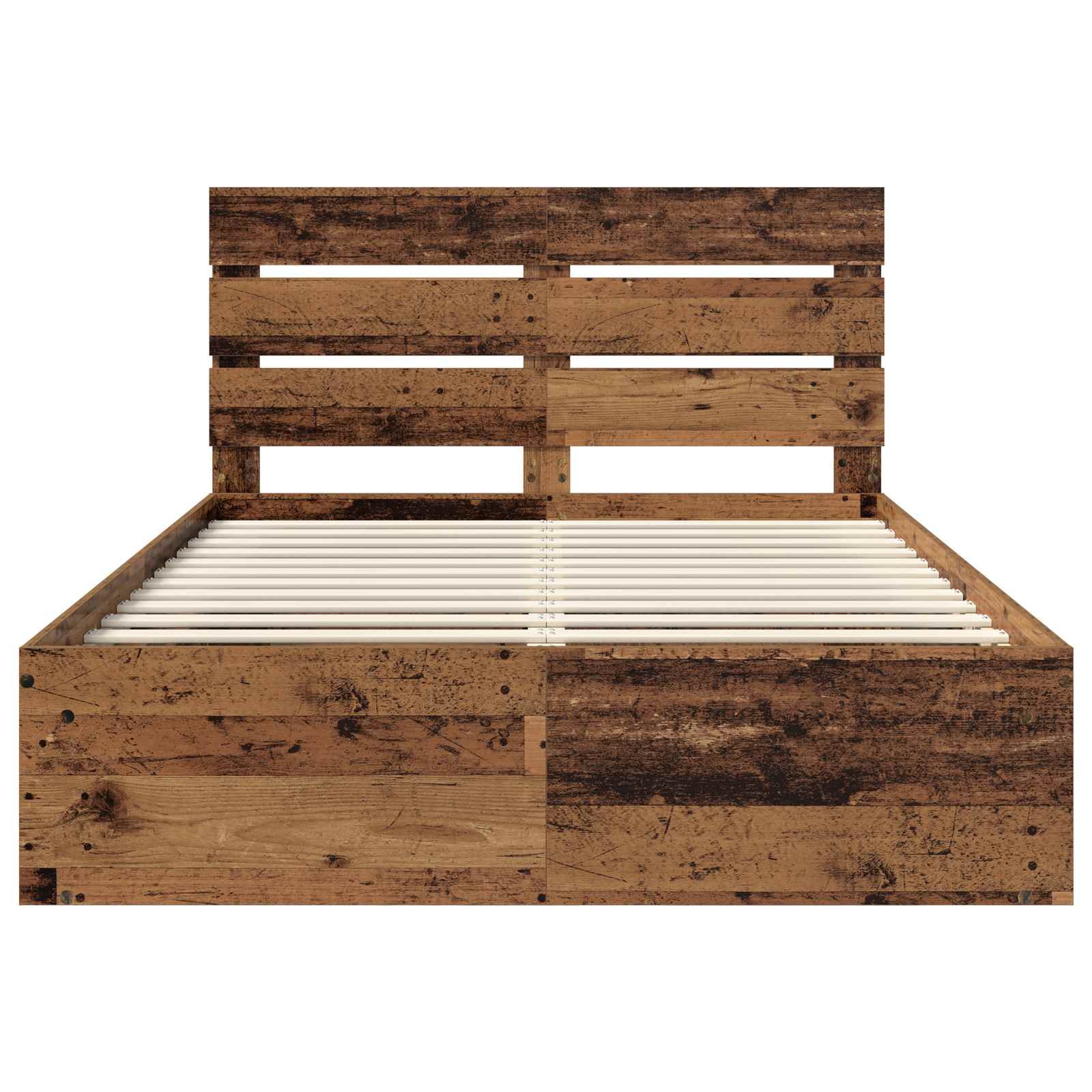 Bedframe met hoofdeinde Oudhout 140 x 190 cm Massief grenenhout