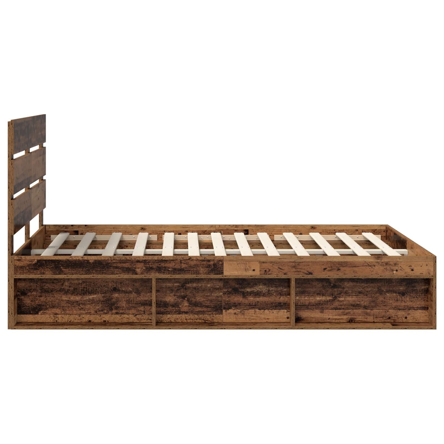 Bedframe met hoofdeinde Oudhout 140 x 190 cm Massief grenenhout