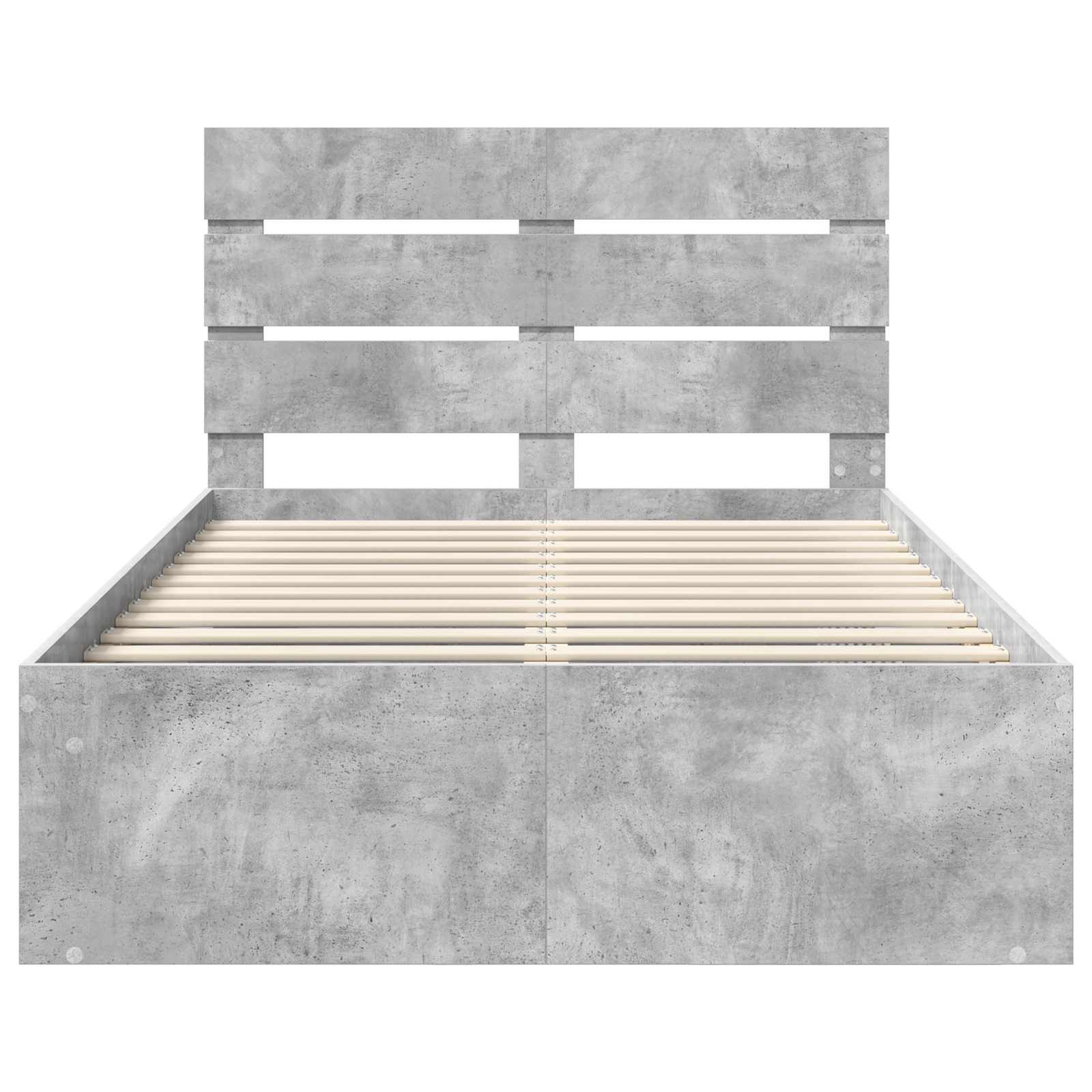 Bedframe Concerte Grijs 135 x 190 cm Massief grenenhout