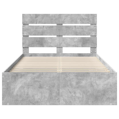 Bedframe Concerte Grijs 135 x 190 cm Massief grenenhout