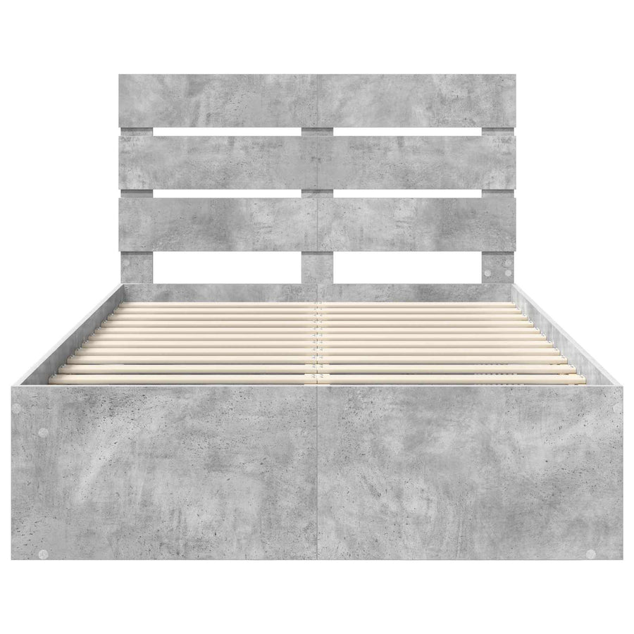 Bedframe Concerte Grijs 135 x 190 cm Massief grenenhout