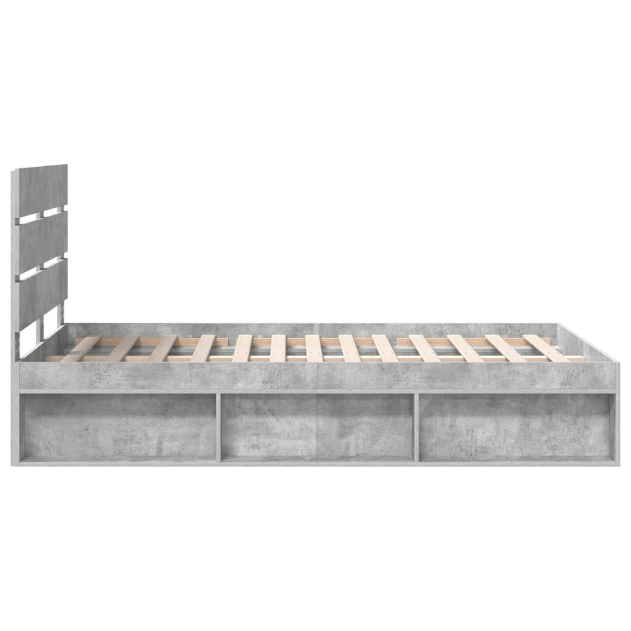 Bedframe Concerte Grijs 135 x 190 cm Massief grenenhout