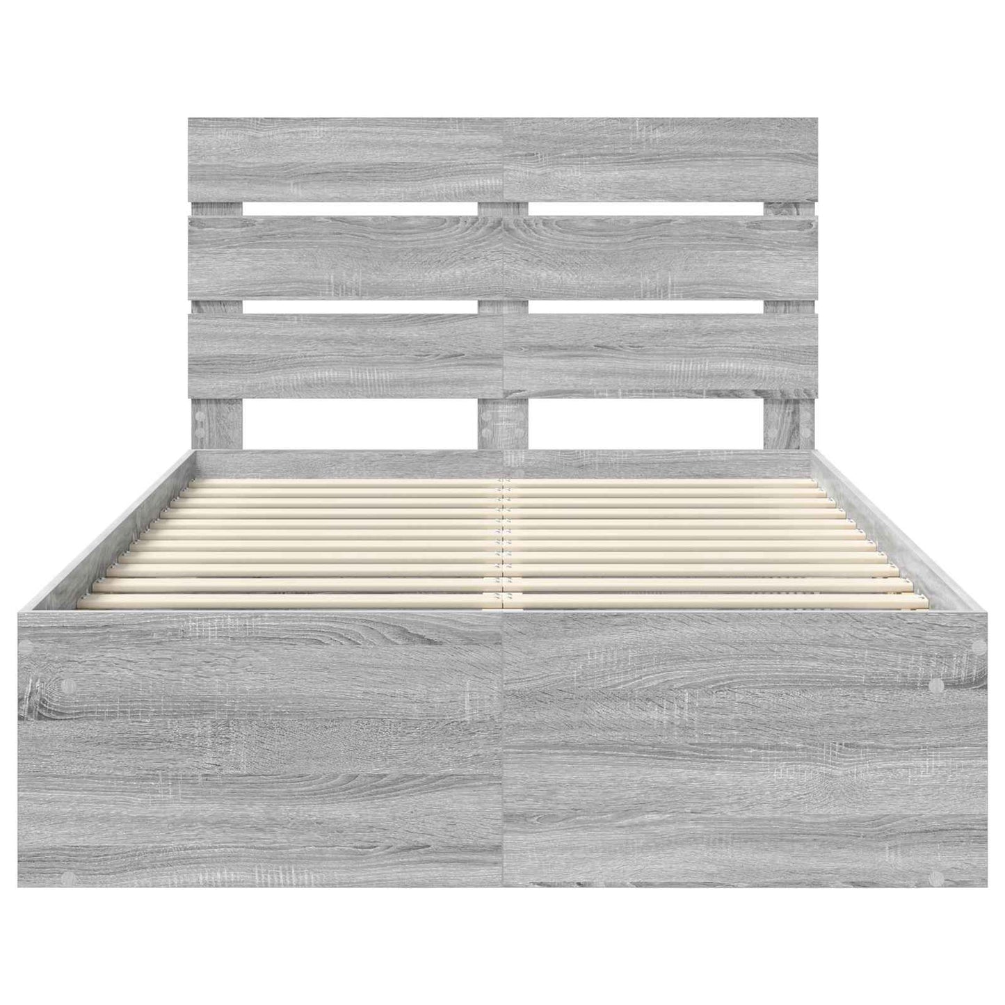 Bedframe Grijs Sonoma 135 x 190 cm Massief grenenhout