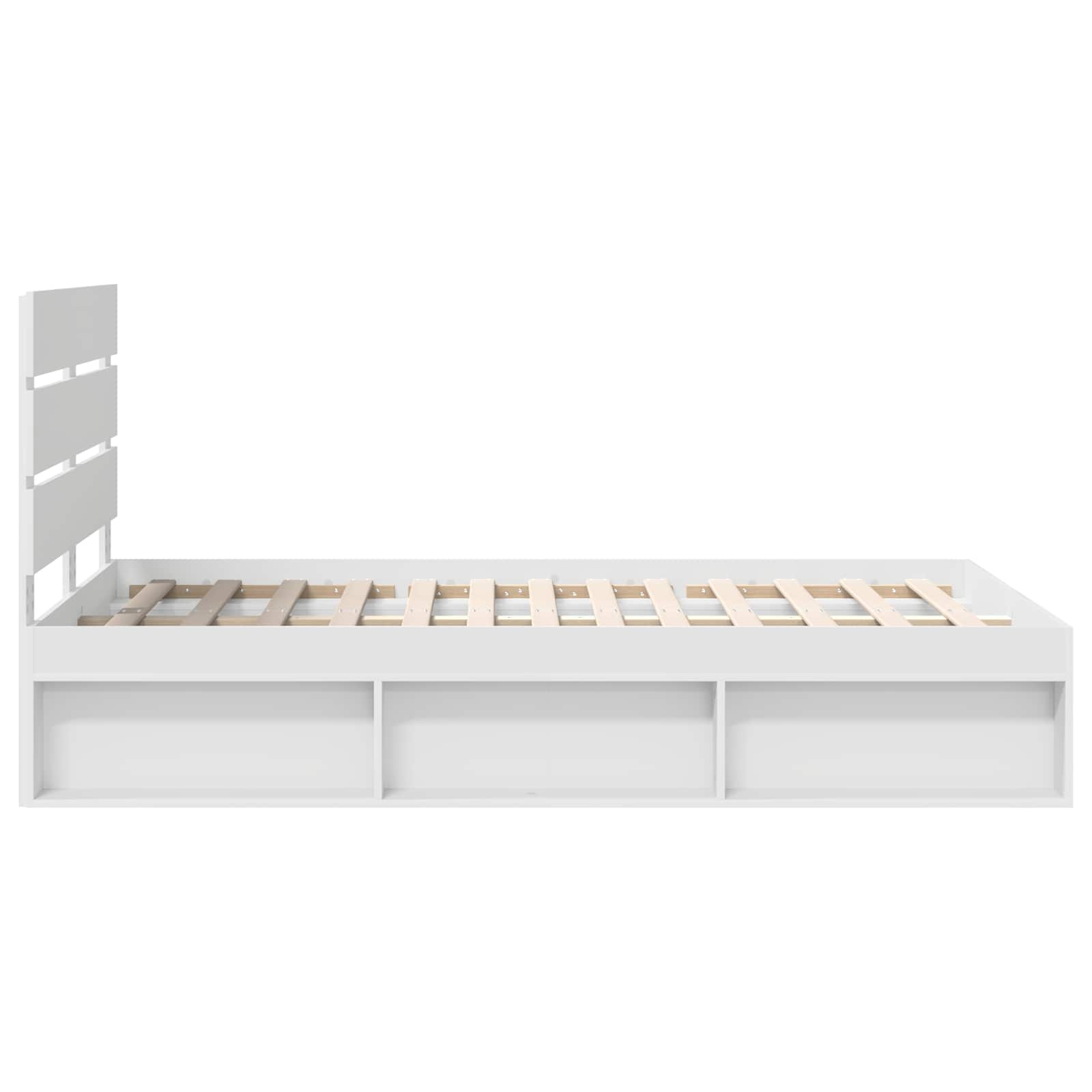 Bedframe met hoofdeinde Wit 120 x 200 cm Massief grenenhout