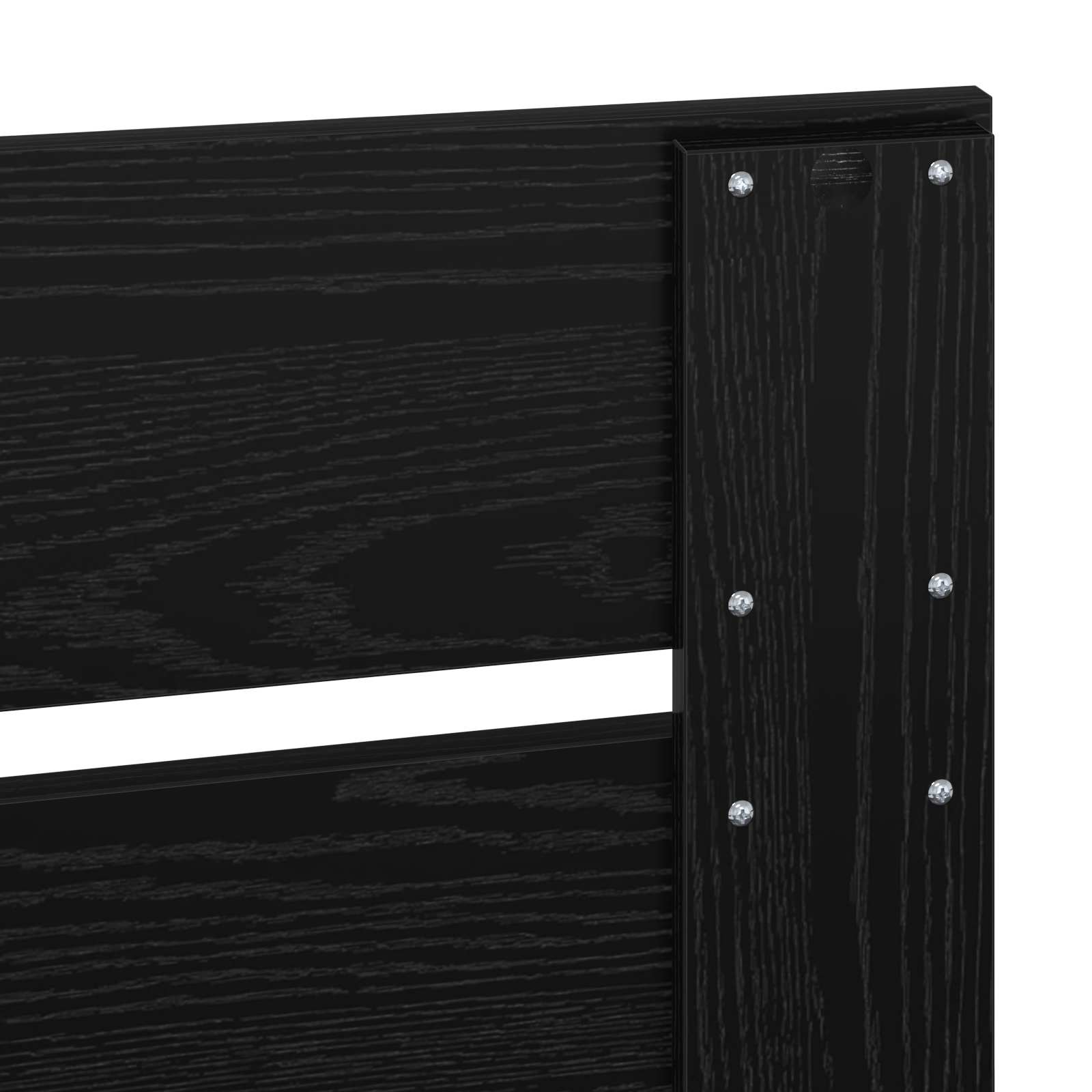 Bedframe met hoofdeinde Zwart 120 x 200 cm Massief grenenhout