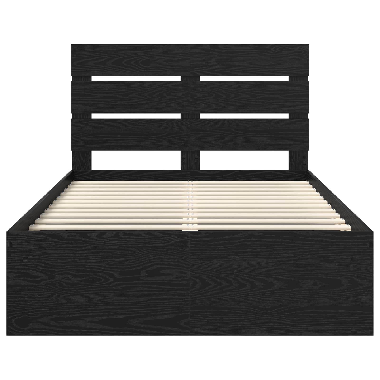 Bedframe met hoofdeinde Zwart 120 x 200 cm Massief grenenhout