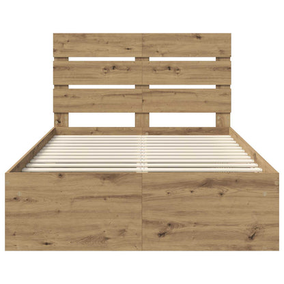 Bedframe Ambachtelijk eiken 120 x 200 cm Massief grenenhout