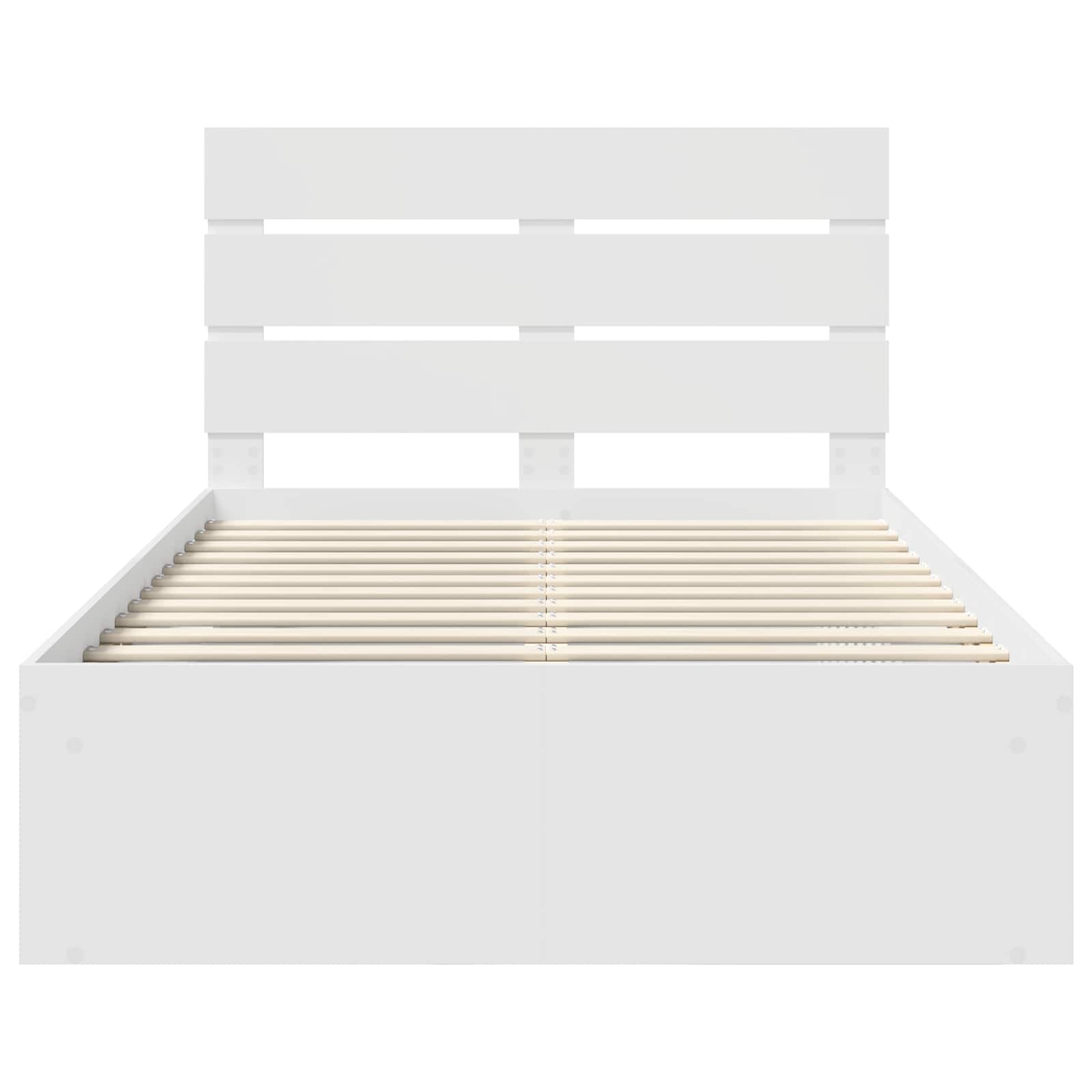 Bedframe met hoofdeinde Wit 120 x 190 cm Massief grenenhout