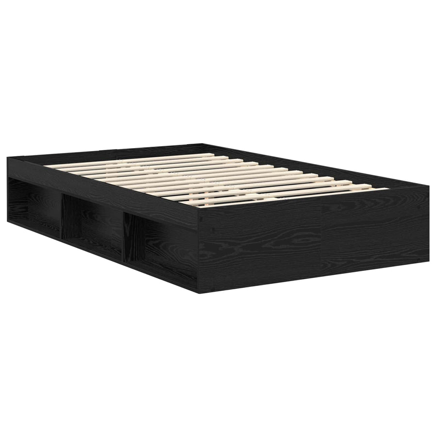 Bedframe met hoofdeinde Zwart 120 x 190 cm Massief grenenhout