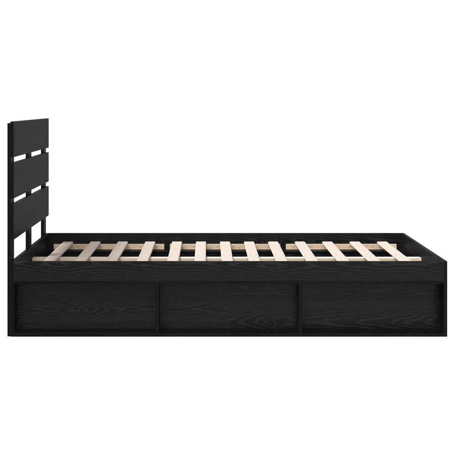 Bedframe met hoofdeinde Zwart 120 x 190 cm Massief grenenhout