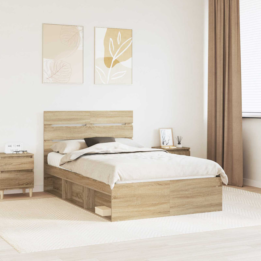 Bedframe met hoofdeinde Sonoma 120 x 190 cm Massief grenenhout