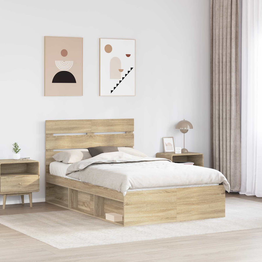 Bedframe met hoofdeinde Sonoma 120 x 190 cm Massief grenenhout