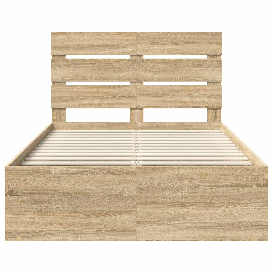 Bedframe met hoofdeinde Sonoma 120 x 190 cm Massief grenenhout