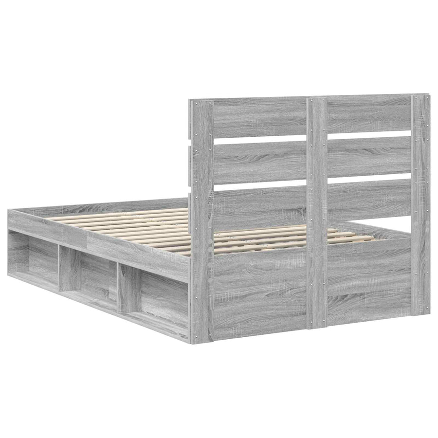 Bedframe Grijs Sonoma 120 x 190 cm Massief grenenhout
