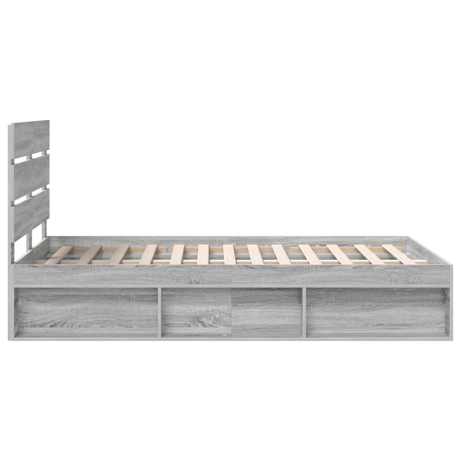 Bedframe Grijs Sonoma 120 x 190 cm Massief grenenhout