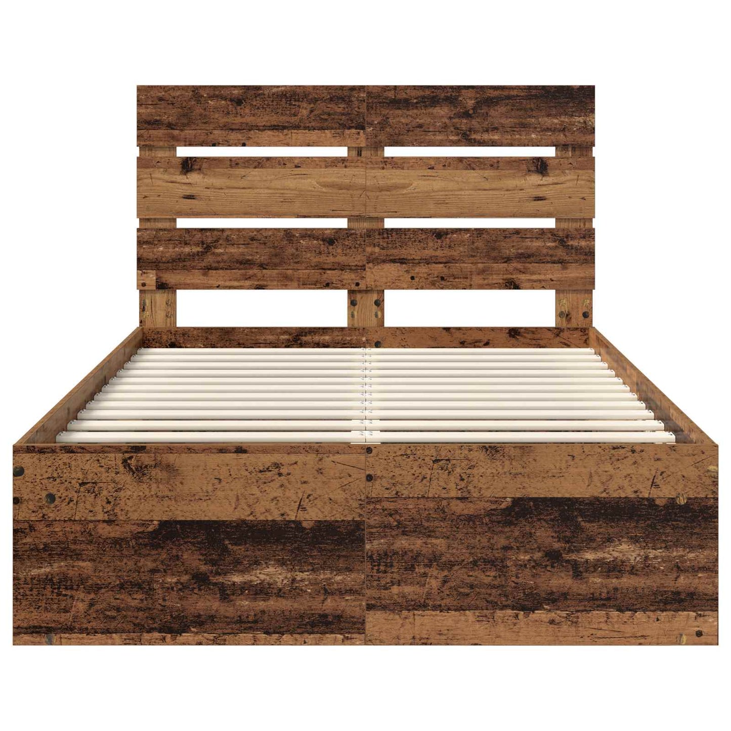 Bedframe met hoofdeinde Oudhout 120 x 190 cm Massief grenenhout