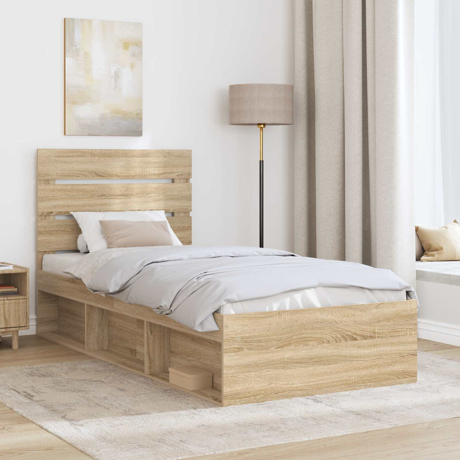 Bedframe met hoofdeinde Sonoma 100 x 200 cm Massief grenenhout