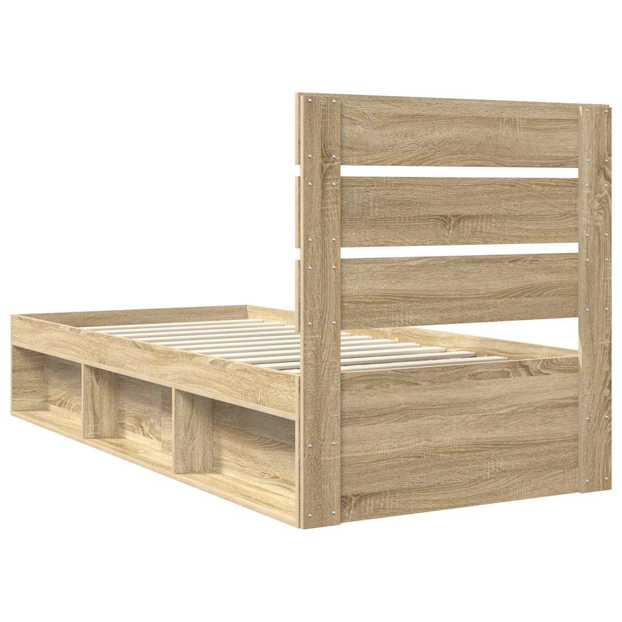 Bedframe met hoofdeinde Sonoma 100 x 200 cm Massief grenenhout