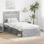 Bedframe 100x200 cm grijs massief grenenhout