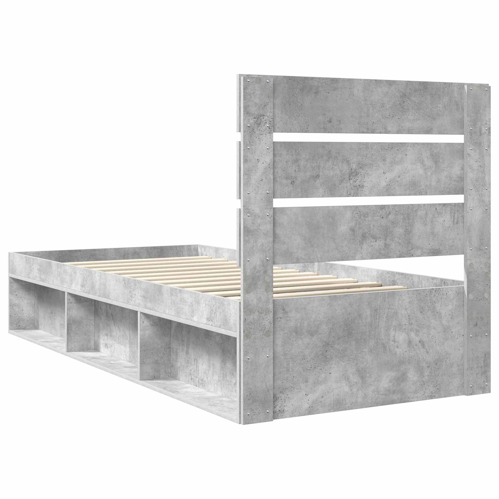 Bedframe Concerte Grijs 100 x 200 cm Massief grenenhout