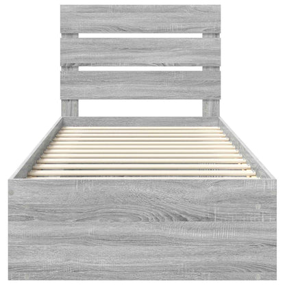 Bedframe Grijs Sonoma 100 x 200 cm Massief grenenhout