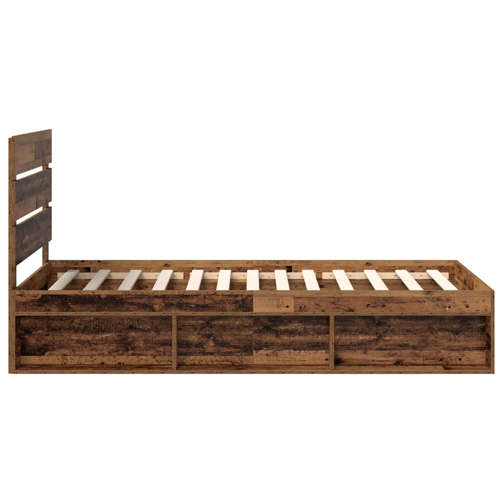 Bedframe met hoofdeinde Oudhout 100 x 200 cm Massief grenenhout