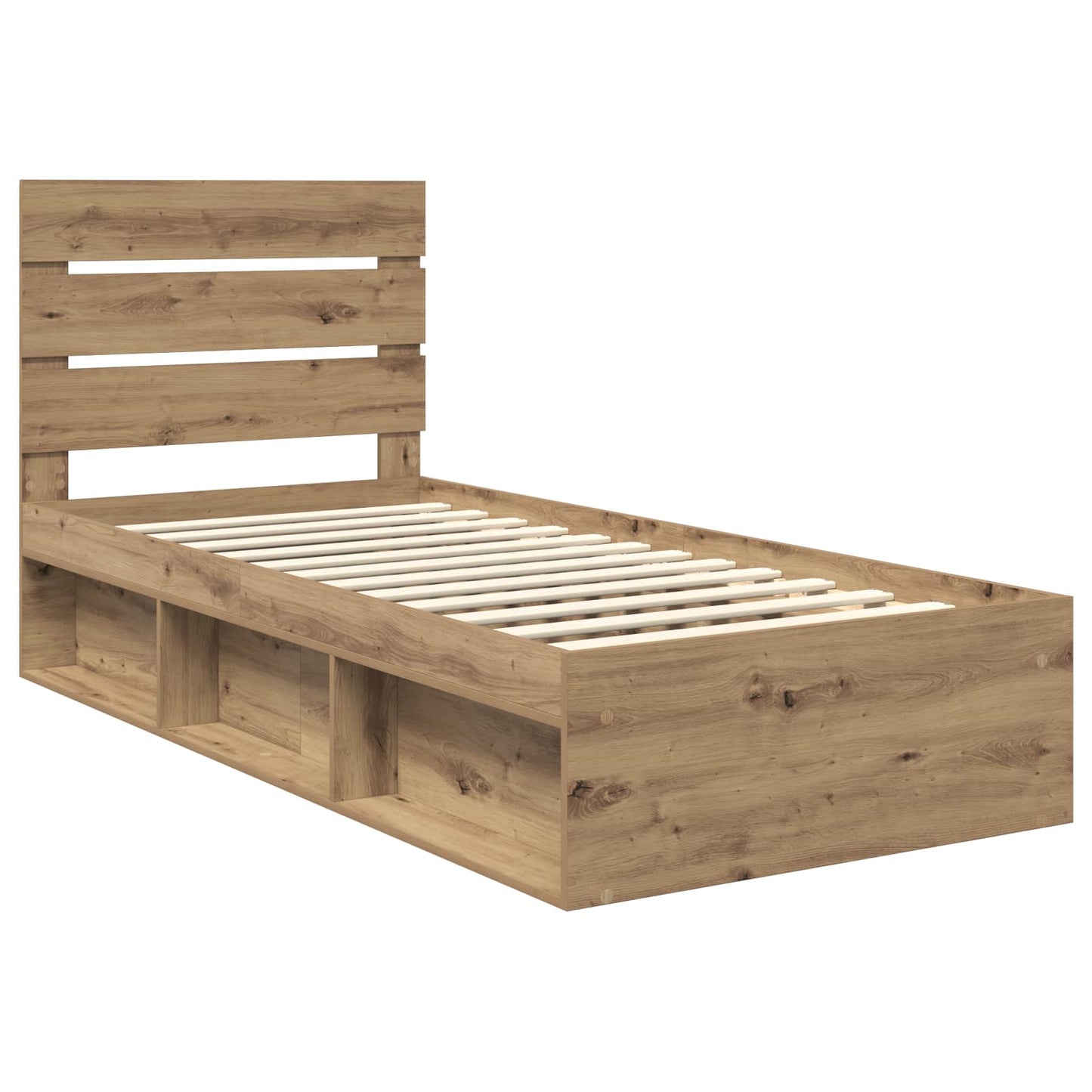 Bedframe Ambachtelijk eiken 100 x 200 cm Massief grenenhout
