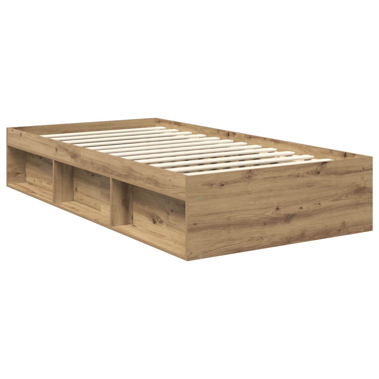 Bedframe Ambachtelijk eiken 100 x 200 cm Massief grenenhout