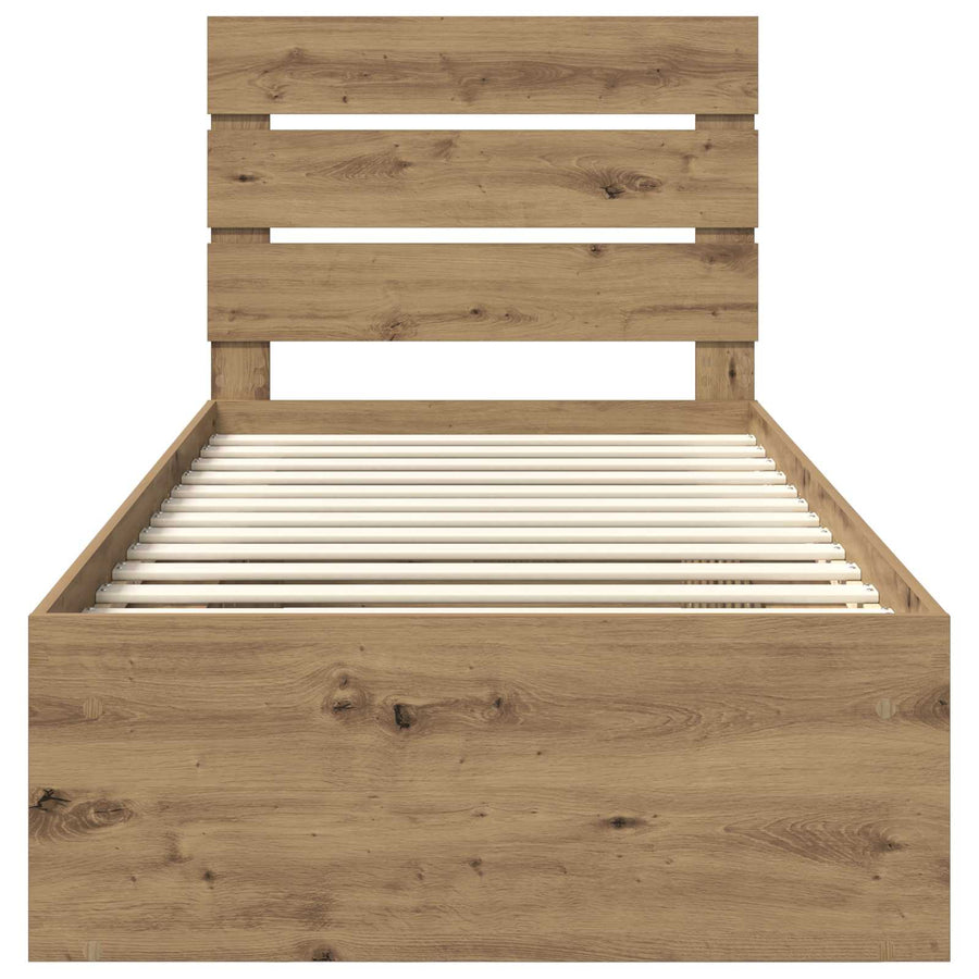Bedframe Ambachtelijk eiken 100 x 200 cm Massief grenenhout