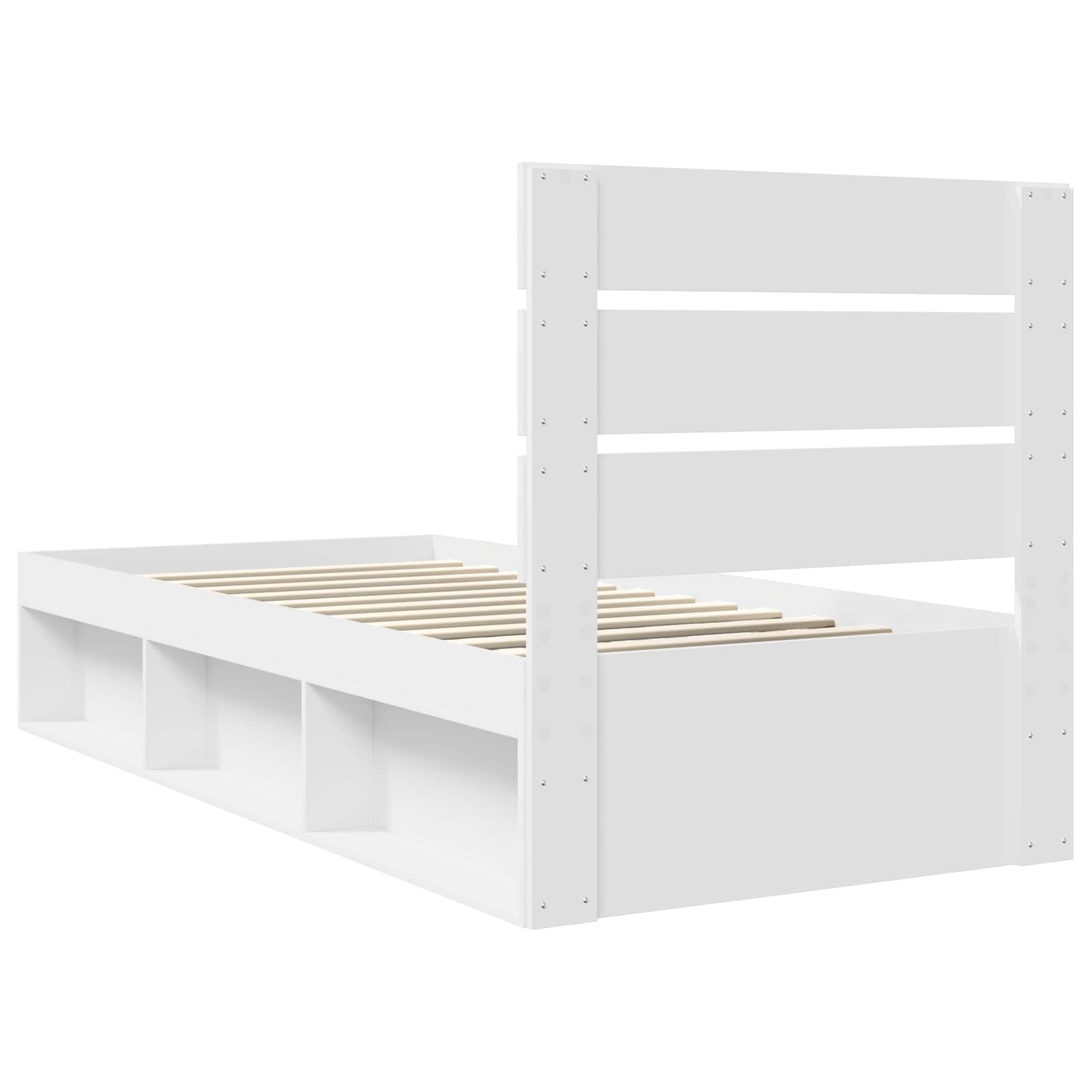 Bedframe met hoofdeinde Wit 90 x 200 cm Massief grenenhout