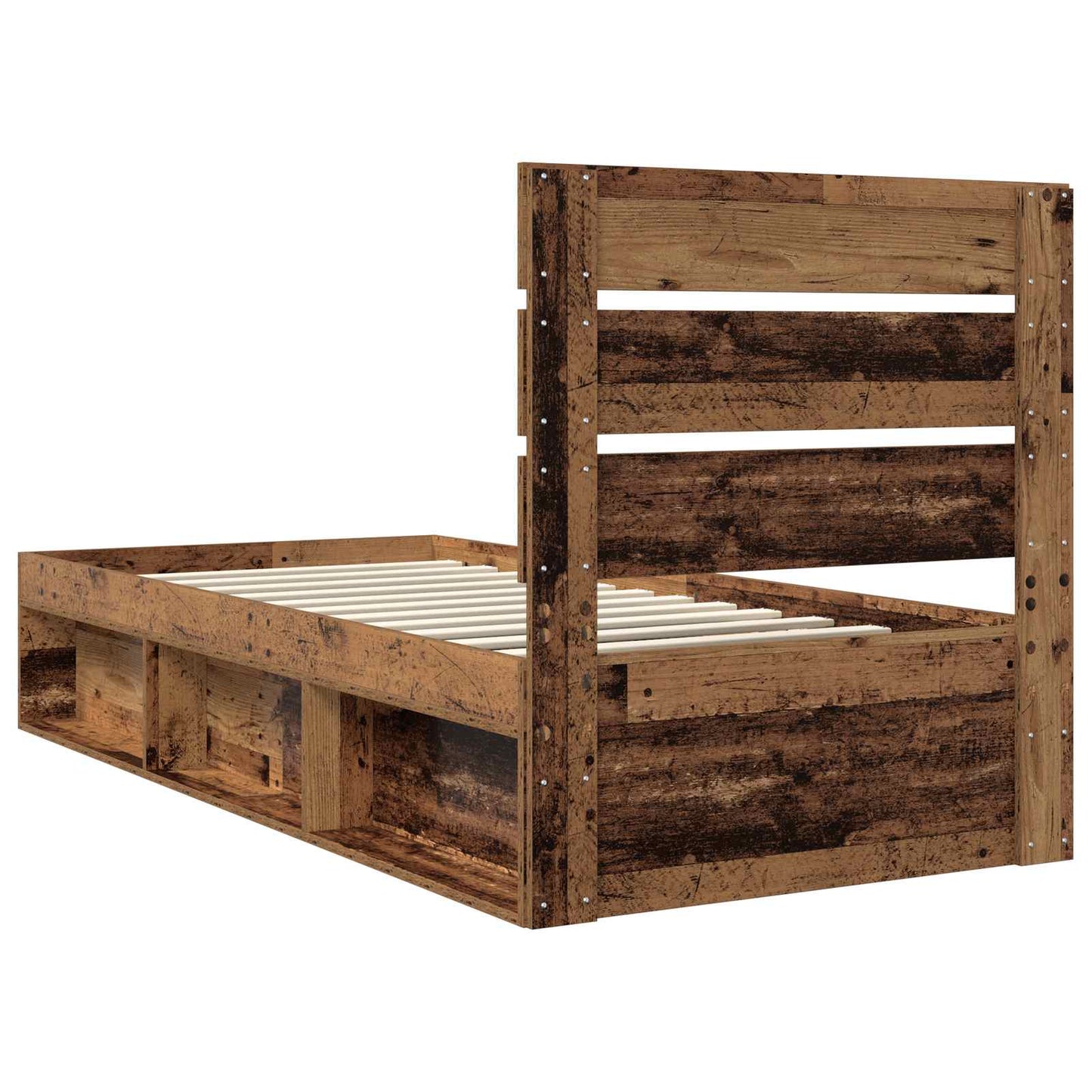 Bedframe met hoofdeinde Oudhout 90 x 200 cm Massief grenenhout