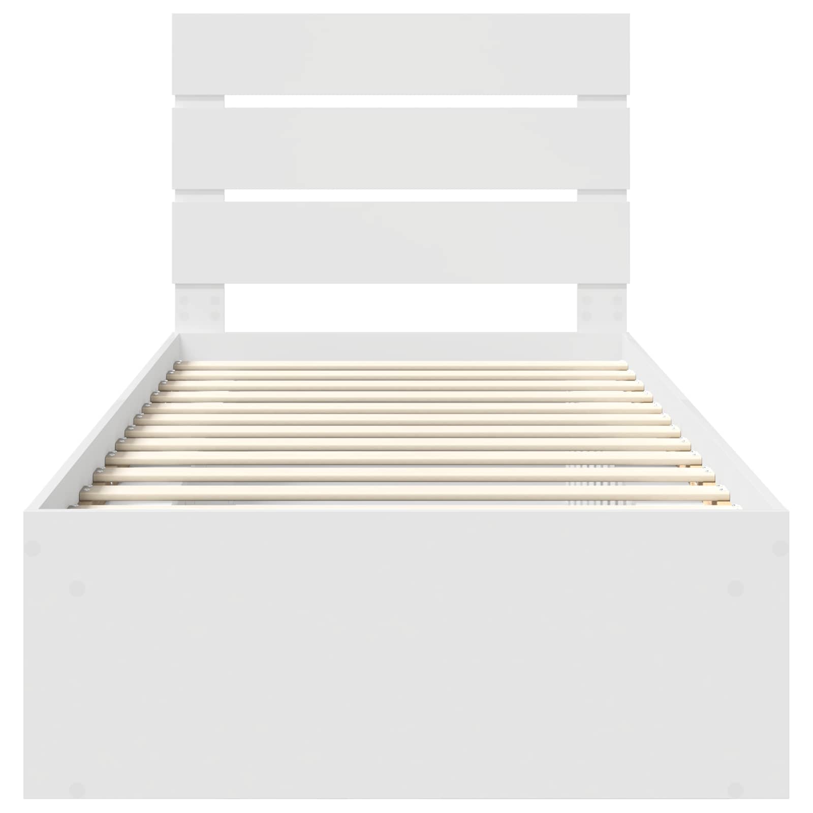 Bedframe met hoofdeinde Wit 90 x 190 cm Massief grenenhout