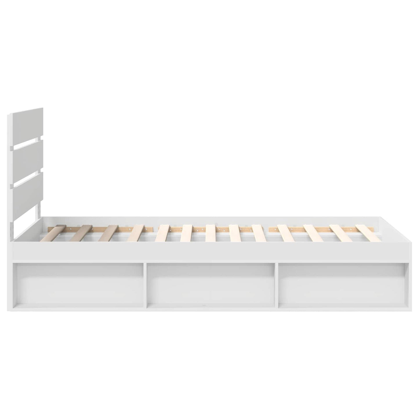Bedframe met hoofdeinde Wit 90 x 190 cm Massief grenenhout